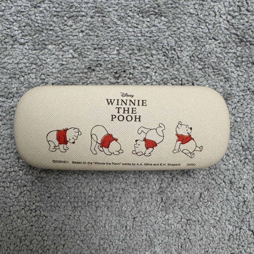 Disney Winnie The Pooh Daiso Eyeglasses Case Clamshell Hard Case Cream Yellow